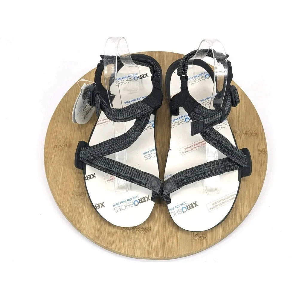 Xero Shoes Z-Trail EV Mens 8 Minimalist Barefoot Sport Sandals Black Charcoal